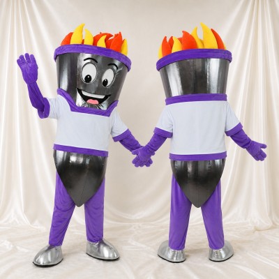 Torch Mascot Costume Full Body for Adults School Events