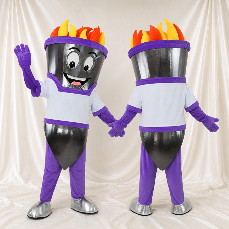 Torch Mascot Costume Full Body for Adults School Events