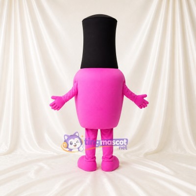 Rose Noir Blanc Rouge à lèvres tube rose Costume de mascotte intégral pour adultes Promotions