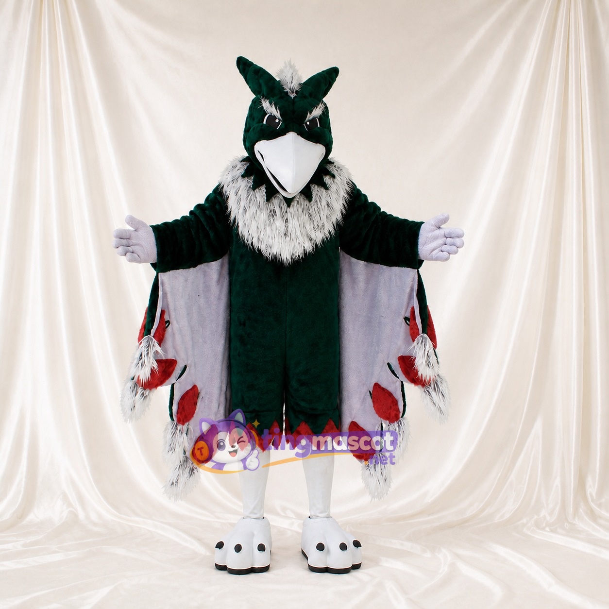 Aigle vert foncé Costume de mascotte intégral pour adultes Événements sportifs Aigle vert foncé Costume de mascotte intégral pour adultes Événements sportifs