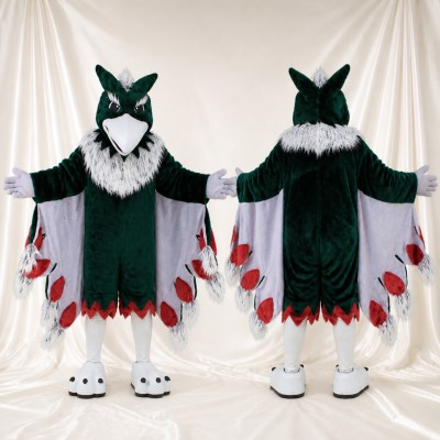 Dark Green Eagle Mascot Costume Full Body for Adults Sports Events