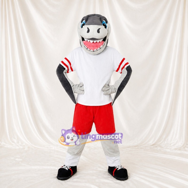 Shark Athlete Mascot Costume Full Body for Adults Sports Events