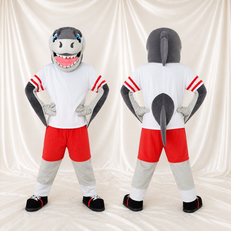 Shark Athlete Mascot Costume Full Body for Adults Sports Events