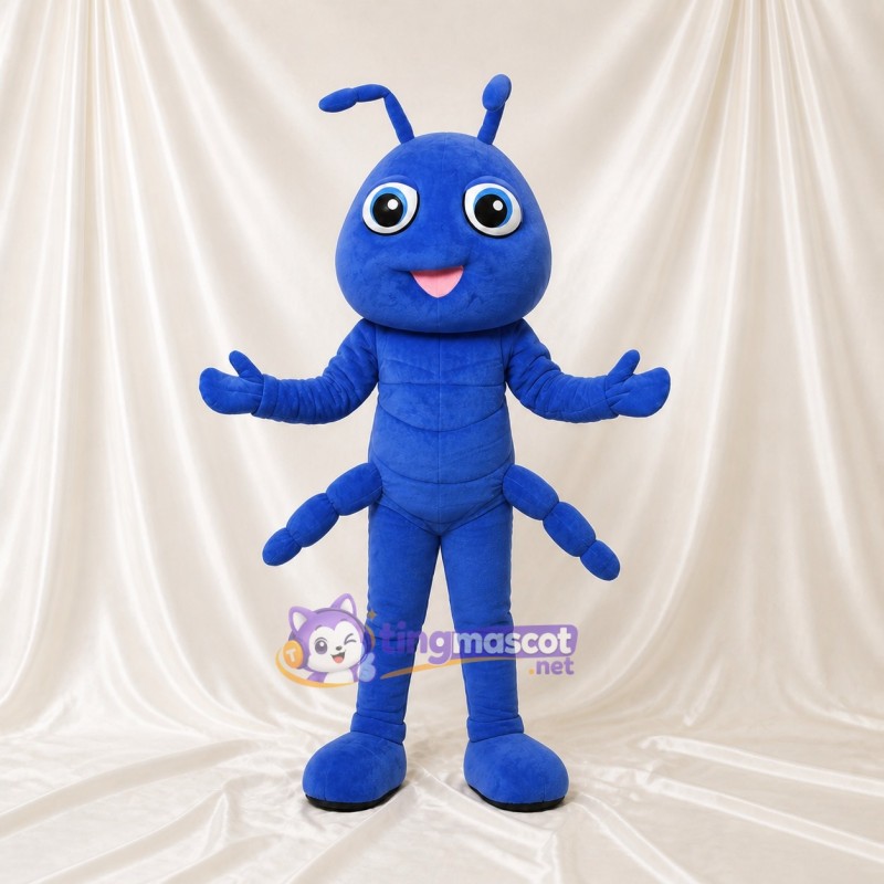 Royal Blue Ant Mascot Costume Full Body for Adults School Events