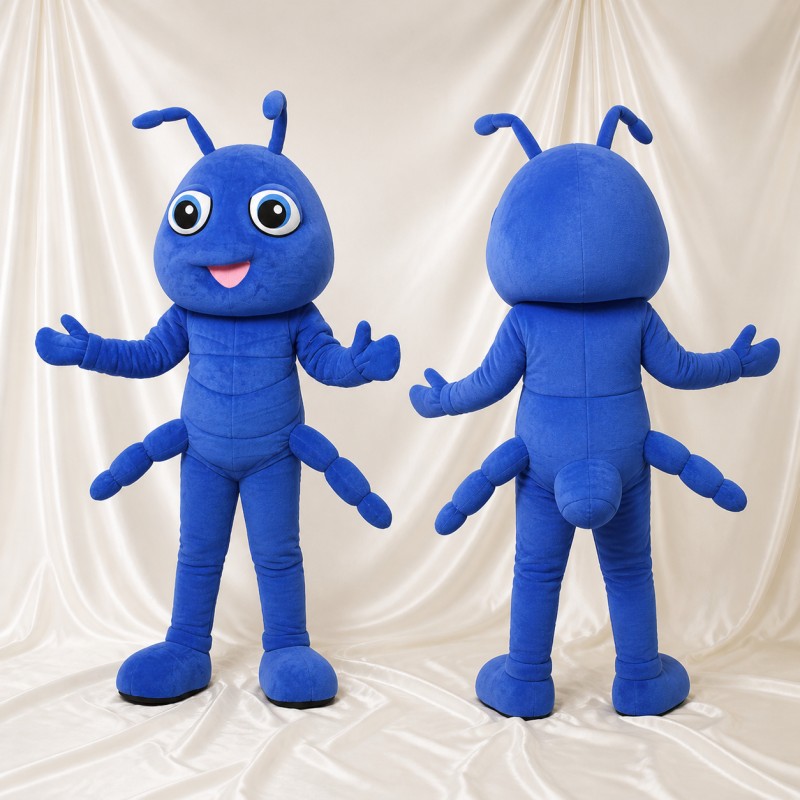 Royal Blue Ant Mascot Costume Full Body for Adults School Events
