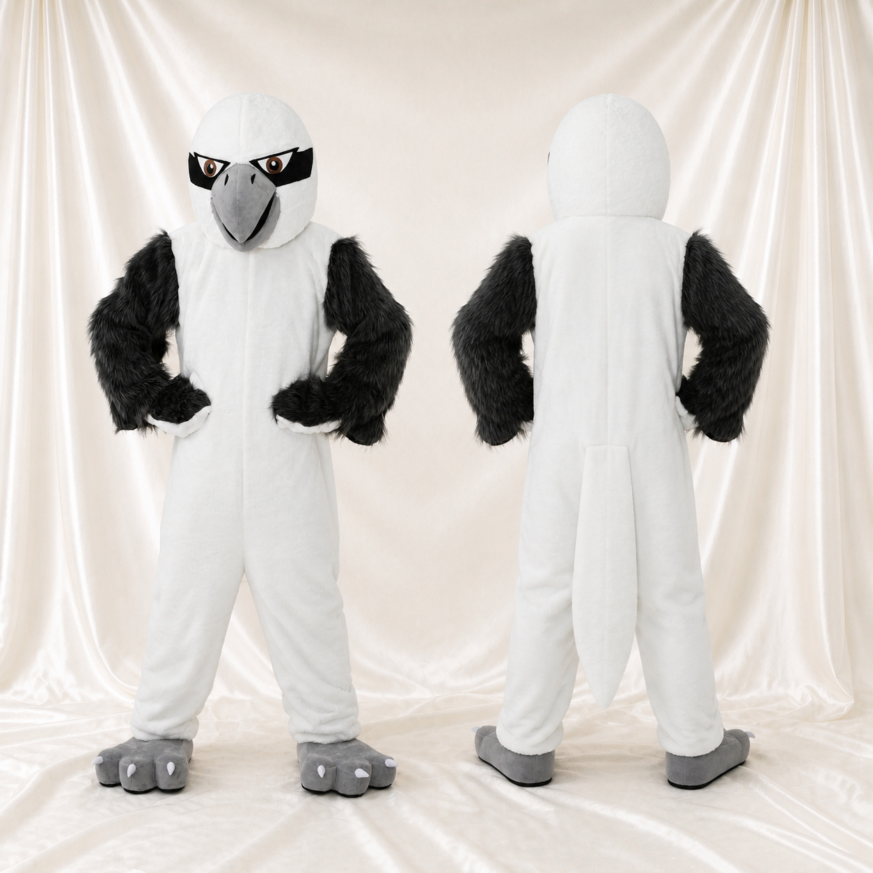 Aigle à Plume Noire Costume de mascotte intégral pour adultes Événements sportifs Aigle à Plume Noire Costume de mascotte intégral pour adultes Événements sportifs