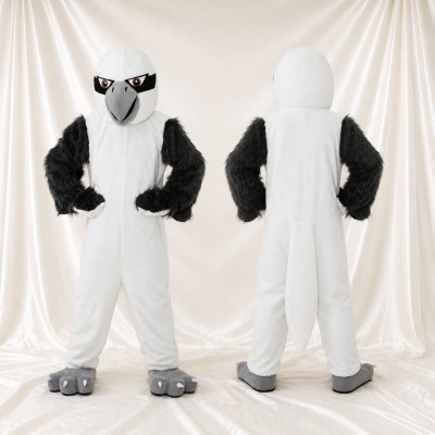 Black Feather Eagle Mascot Costume Full Body for Adults Sports Events