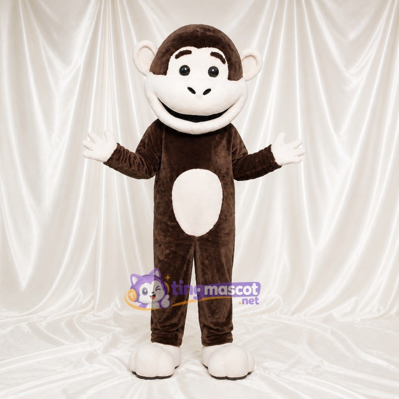 White Face Monkey Mascot Costume Full Body for Adults Zoos
