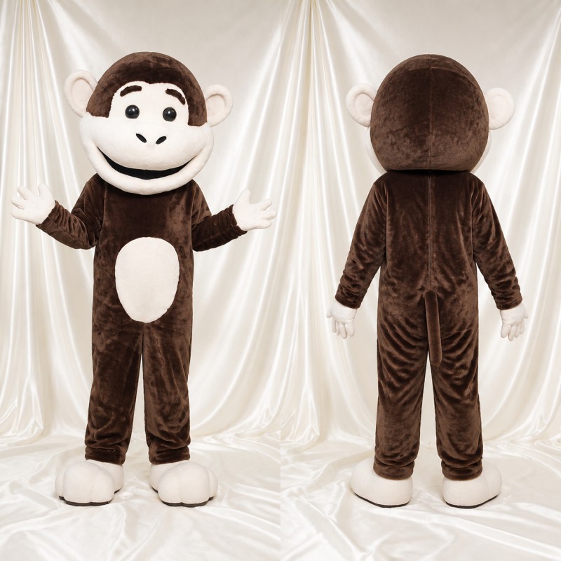 White Face Monkey Mascot Costume Full Body for Adults Zoos