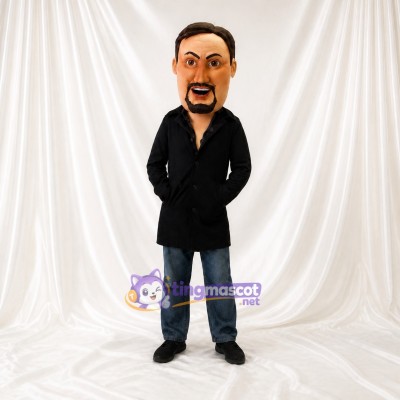 Black Businessman Mascot Costume Full Body for Adults Trade Shows
