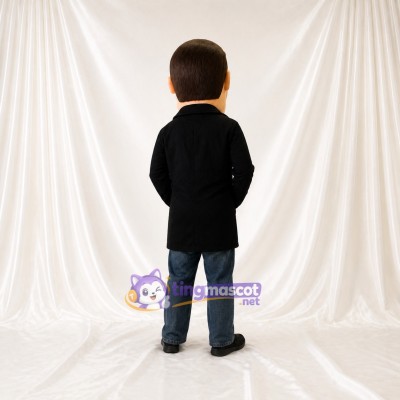 Black Businessman Mascot Costume Full Body for Adults Trade Shows