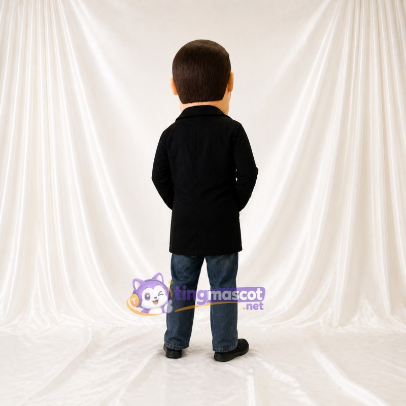 Black Businessman Mascot Costume Full Body for Adults Trade Shows