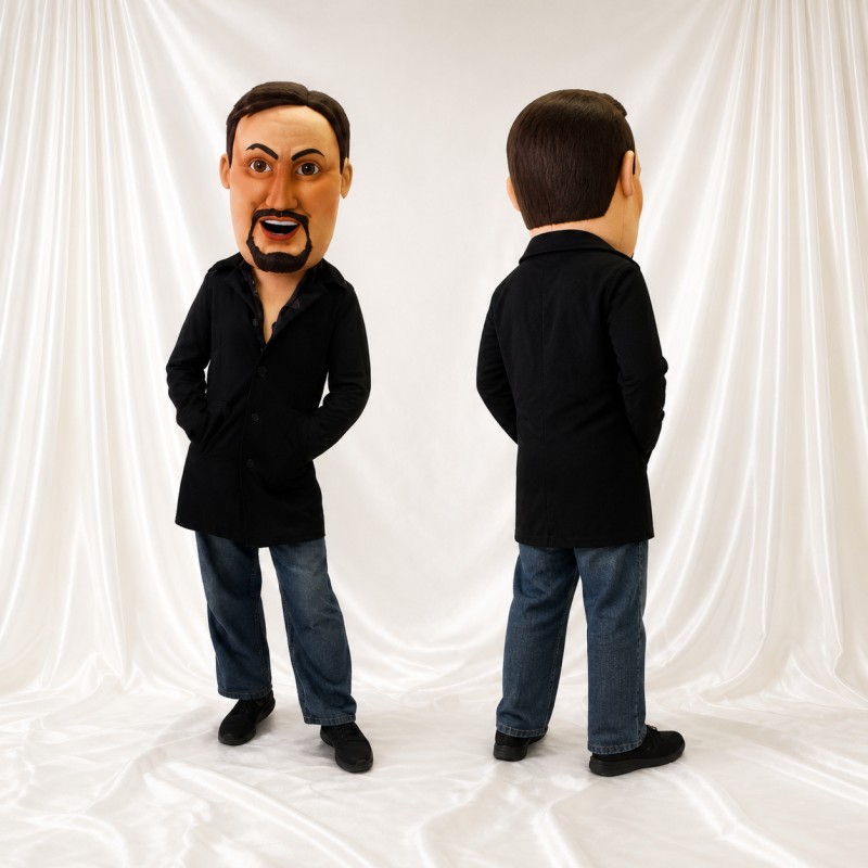 Black Businessman Mascot Costume Full Body for Adults Trade Shows