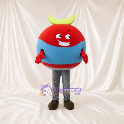 Red Round Character Mascot Costume Full Body for Adults School Events