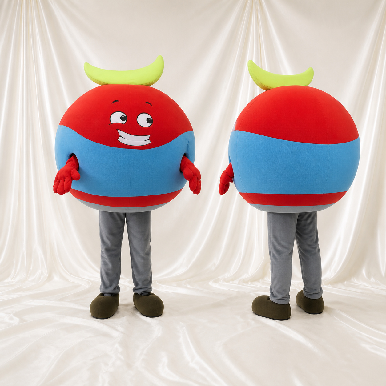 Red Round Character Mascot Costume Full Body for Adults School Events Red Round Character Mascot Costume Full Body for Adults School Events