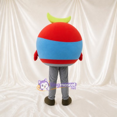 Red Round Character Mascot Costume Full Body for Adults School Events