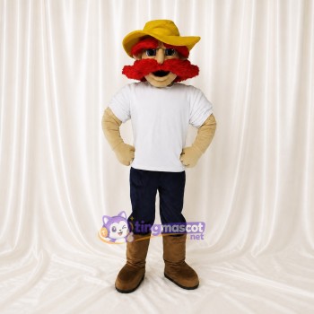 Cowboy Blanc Costume de mascotte intégral pour adultes Événements scolaires