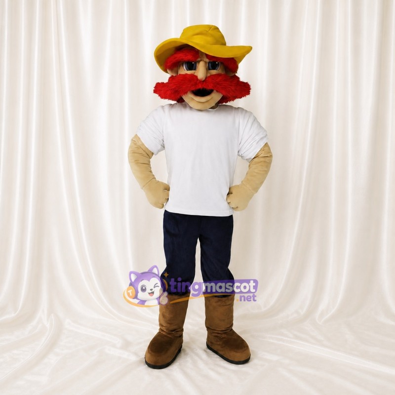Cowboy Blanc Costume de mascotte intégral pour adultes Événements scolaires