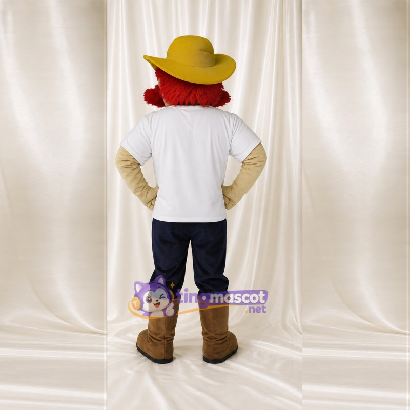 Cowboy Blanc Costume de mascotte intégral pour adultes Événements scolaires