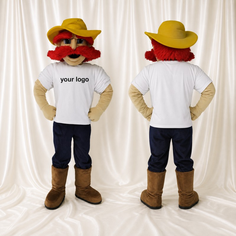 Cowboy Blanc Costume de mascotte intégral pour adultes Événements scolaires