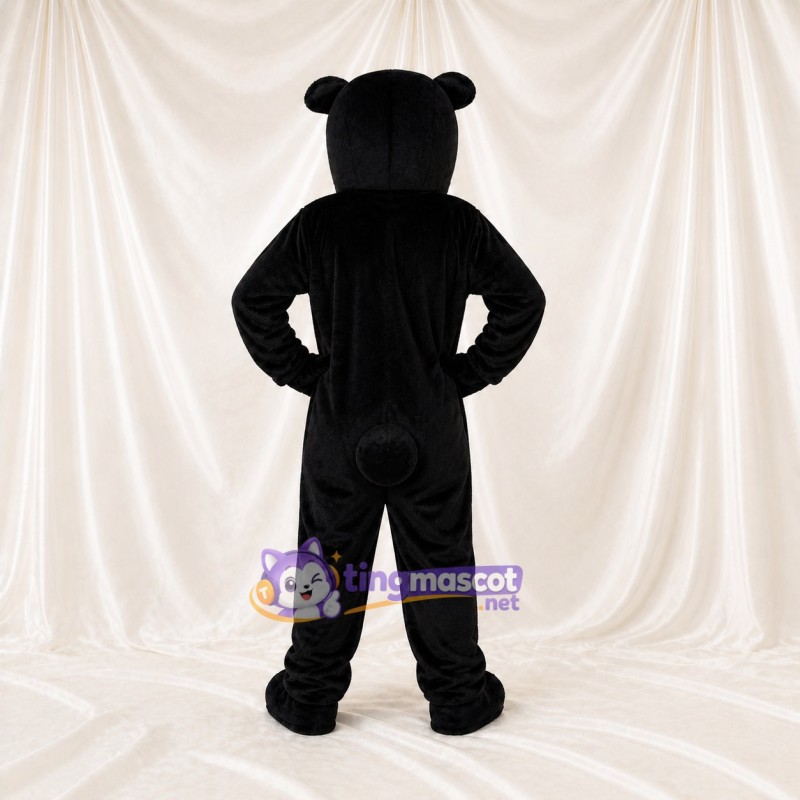 Dark Solid Bear Mascot Costume Full Body for Adults School Events