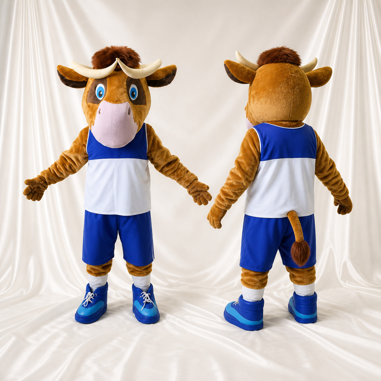 Bull Athlete Mascot Costume Full Body for Adults Sports Events Bull Athlete Mascot Costume Full Body for Adults Sports Events