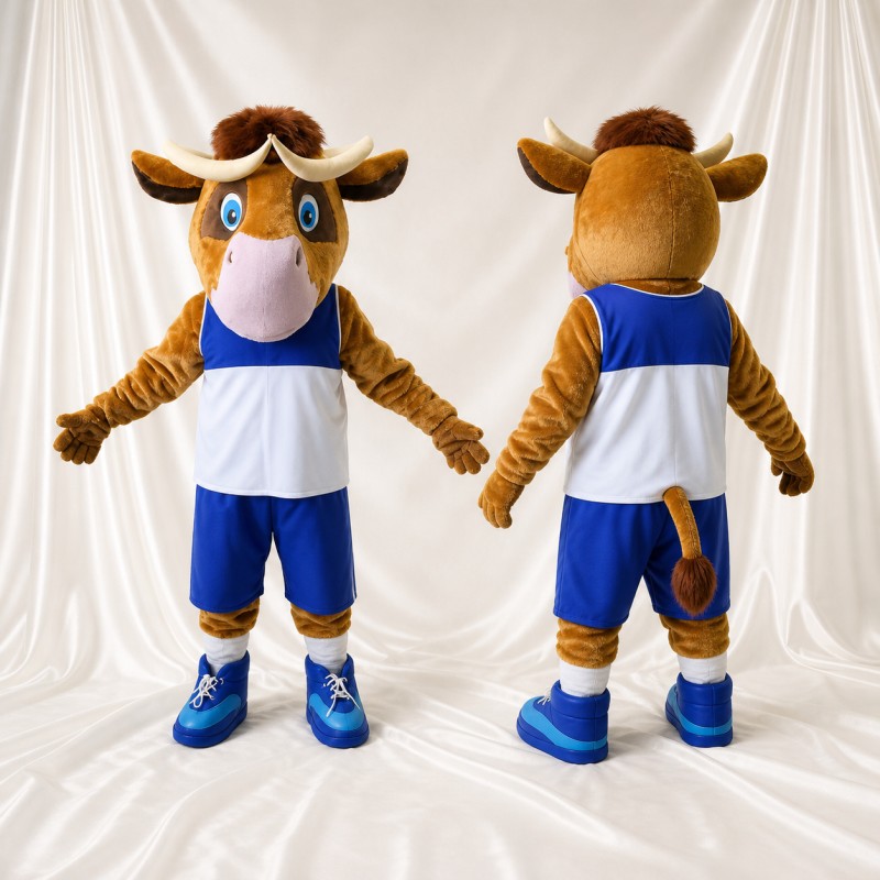 Bull Athlete Mascot Costume Full Body for Adults Sports Events