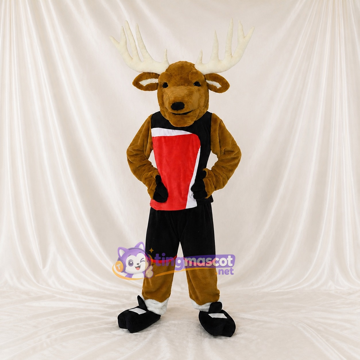 Athlète Cerf Costume de mascotte intégral pour adultes Événements sportifs Athlète Cerf Costume de mascotte intégral pour adultes Événements sportifs