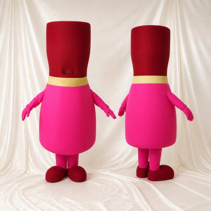 Pink Cosmetic Bottle Mascot Costume Full Body for Adults Promotions
