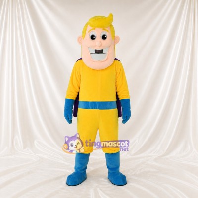 Super héros Jaune Costume de mascotte intégral pour adultes Événements caritatifs