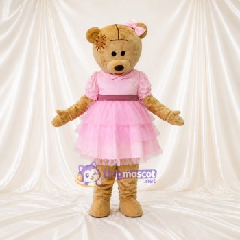 Tan Bear Ballerina Mascot Costume Full Body for Adults Dance Events
