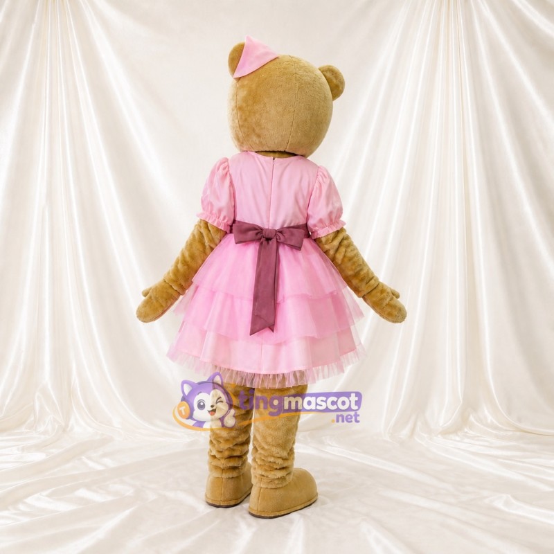 Tan Bear Ballerina Mascot Costume Full Body for Adults Dance Events