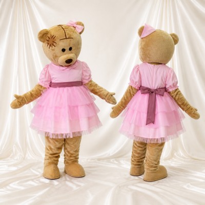 Tan Bear Ballerina Mascot Costume Full Body for Adults Dance Events