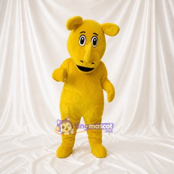Soft Monochrome Rhino Mascot Costume Full Body for Adults School Events