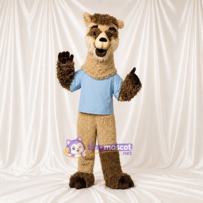 Costume de mascotte alpaga bleu clair intégral pour adultes – événements caritatifs