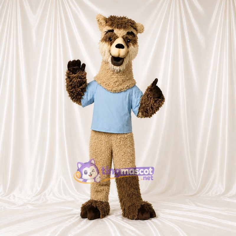 Costume de mascotte alpaga bleu clair intégral pour adultes – événements caritatifs