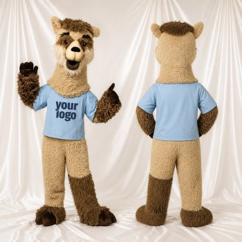 Costume de mascotte alpaga bleu clair intégral pour adultes – événements caritatifs