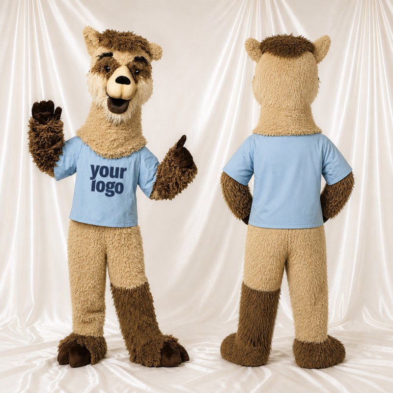 Costume de mascotte alpaga bleu clair intégral pour adultes – événements caritatifs