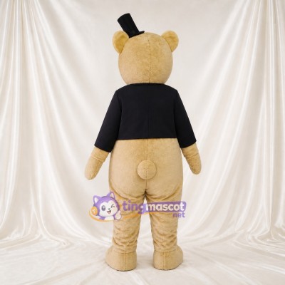 Tan Formal Bear Mascot Costume Full Body for Adults Stage Events