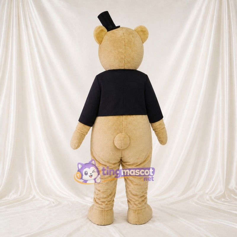 Tan Formal Bear Mascot Costume Full Body for Adults Stage Events