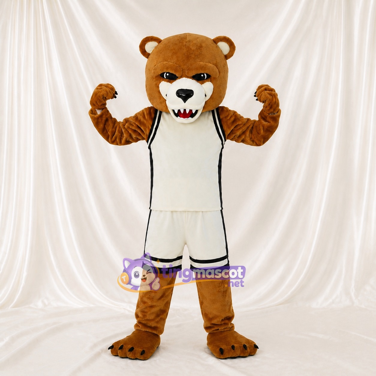 Bear Athlete Mascot Costume Full Body for Adults Sports Events Bear Athlete Mascot Costume Full Body for Adults Sports Events