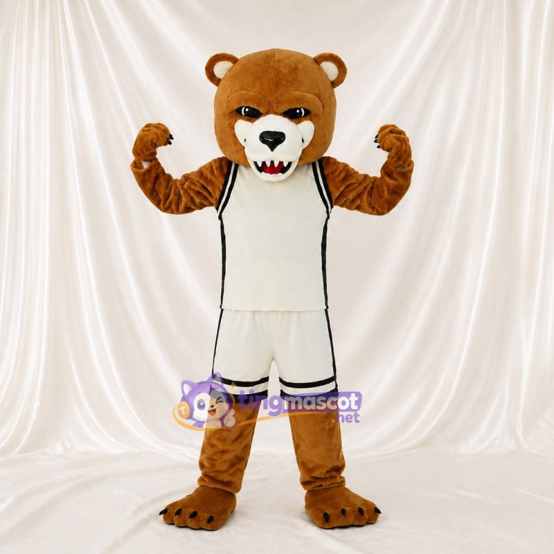 Bear Athlete Mascot Costume Full Body for Adults Sports Events