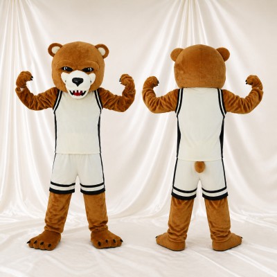 Bear Athlete Mascot Costume Full Body for Adults Sports Events