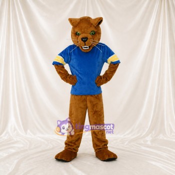 Brown Wildcat Athlete Mascot Costume Full Body for Adults Sports Events