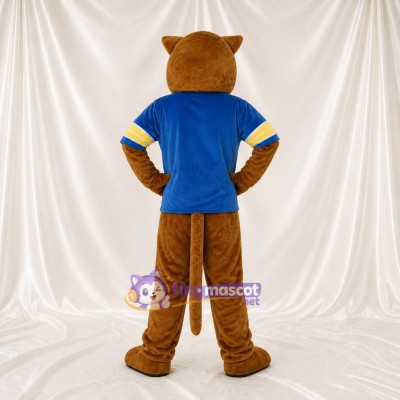 Brown Wildcat Athlete Mascot Costume Full Body for Adults Sports Events
