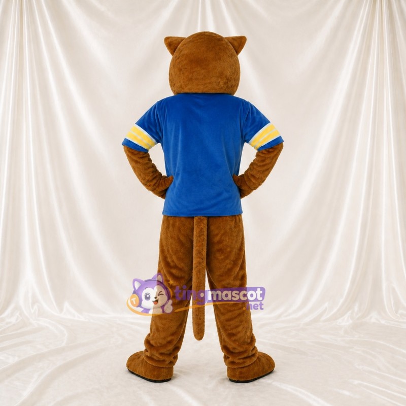 Brown Wildcat Athlete Mascot Costume Full Body for Adults Sports Events