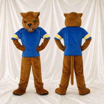 Brown Wildcat Athlete Mascot Costume Full Body for Adults Sports Events