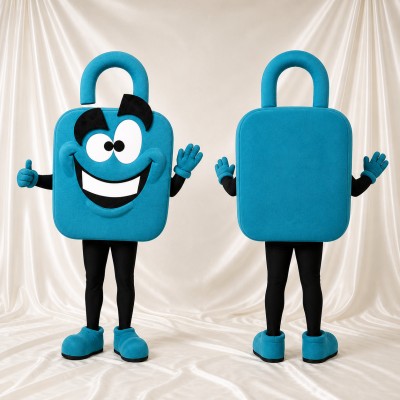 Padlock Mascot Costume Full Body for Adults School Events