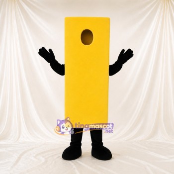 Yellow Rectangle Sign Mascot Costume Full Body for Adults Trade Shows