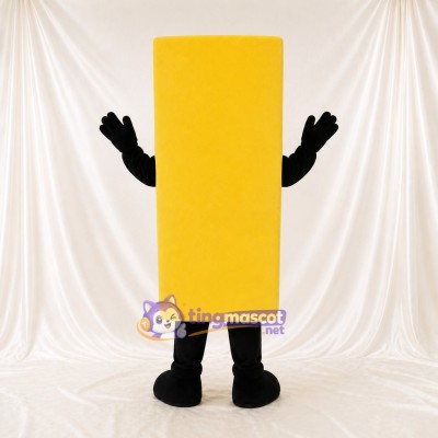 Yellow Rectangle Sign Mascot Costume Full Body for Adults Trade Shows